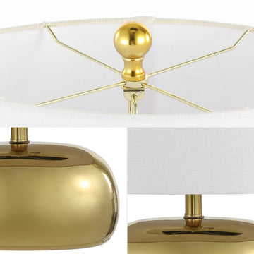 Calix 20" Mid-Century Glam Ceramic/Iron LED Table Lamp - JONATHAN Y